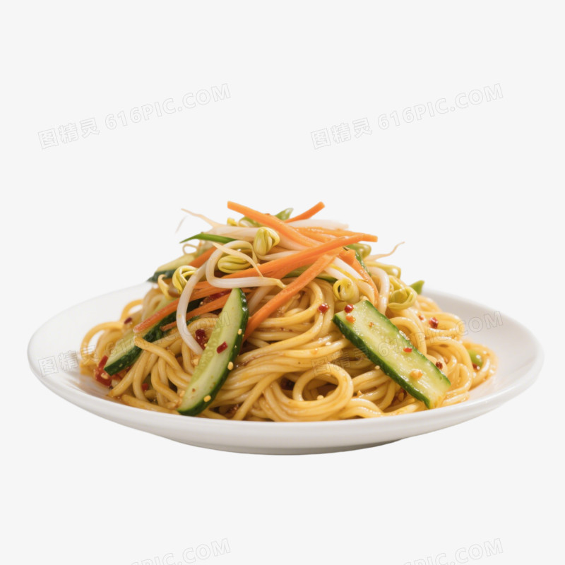 摄影一盘凉拌面免抠元素