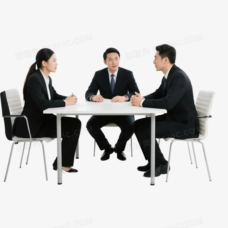实拍风公司职员上班族小组讨论免抠元素