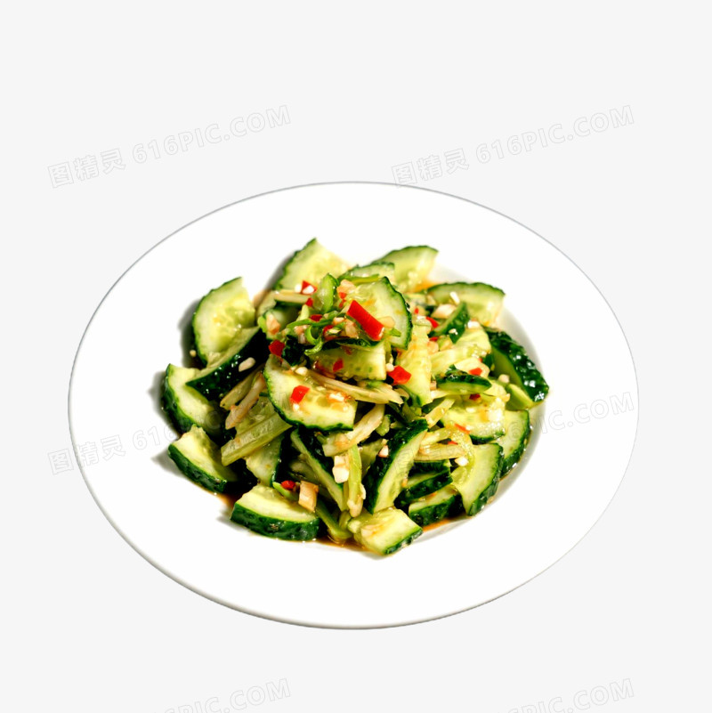 实拍风格夏日美食凉拌黄瓜免抠元素