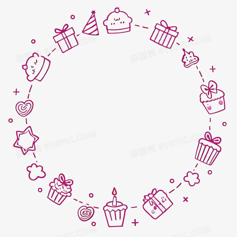 生日卡通边框免抠元素