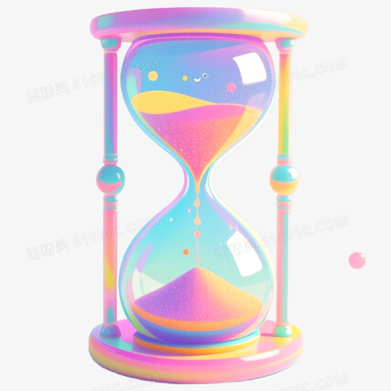 手绘插画时间沙漏免抠元素