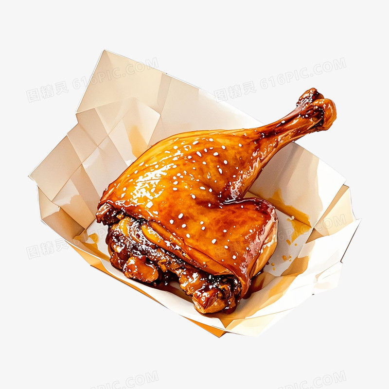 卡通插画风美味鸭货免抠元素
