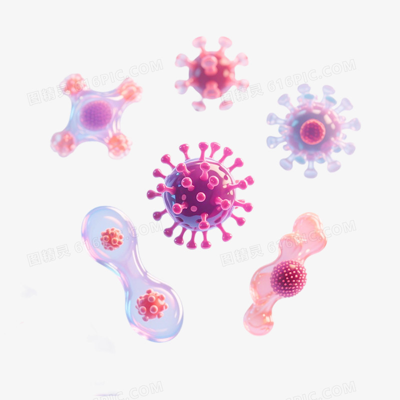 3D立体细菌病毒免抠元素