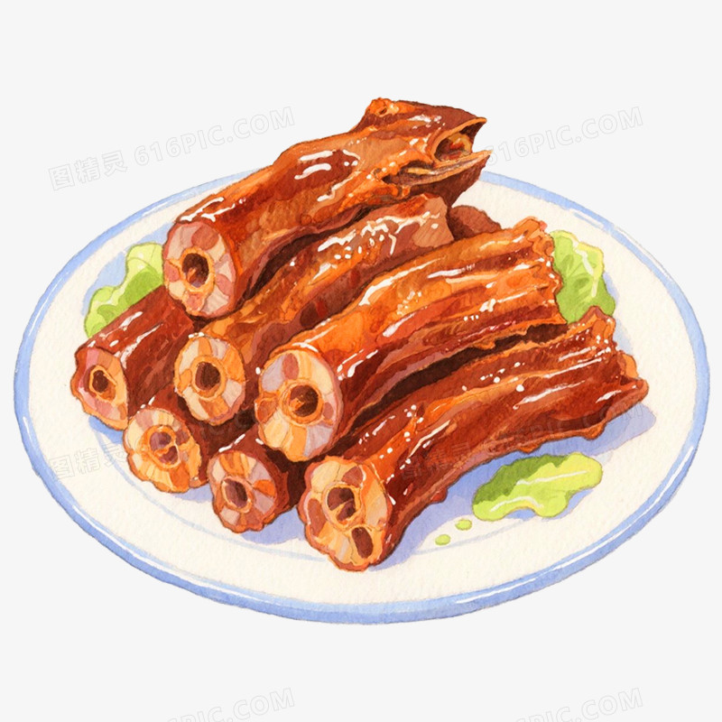 手绘插画鸭货小吃免抠元素