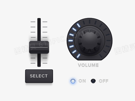 亚光磨砂滑钮开关PSD素材