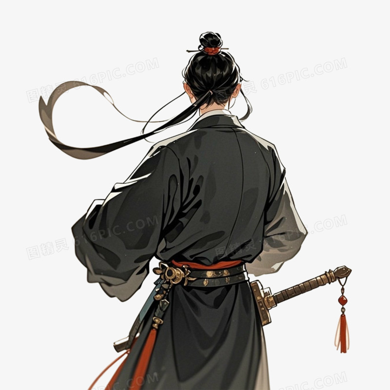 古风人物背影免抠元素