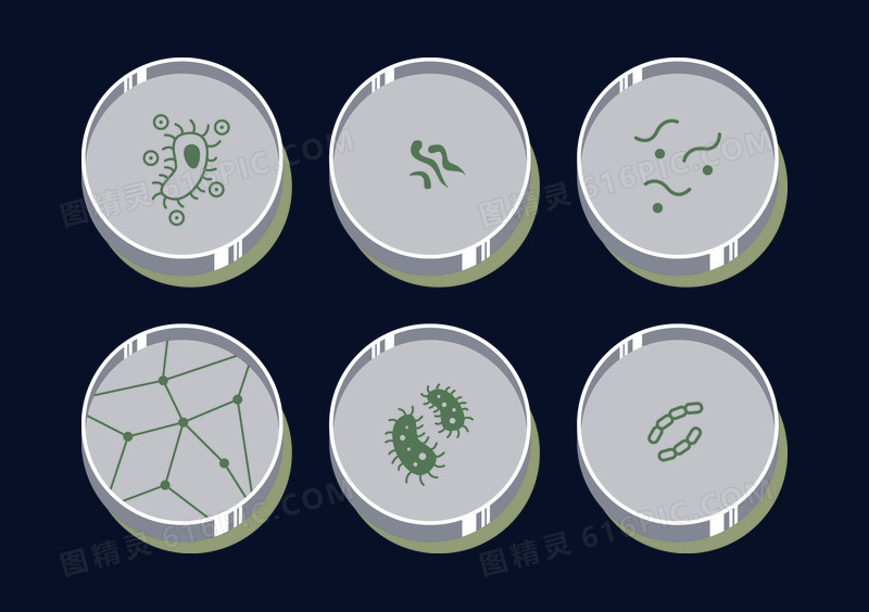 细菌卡通形象图图标