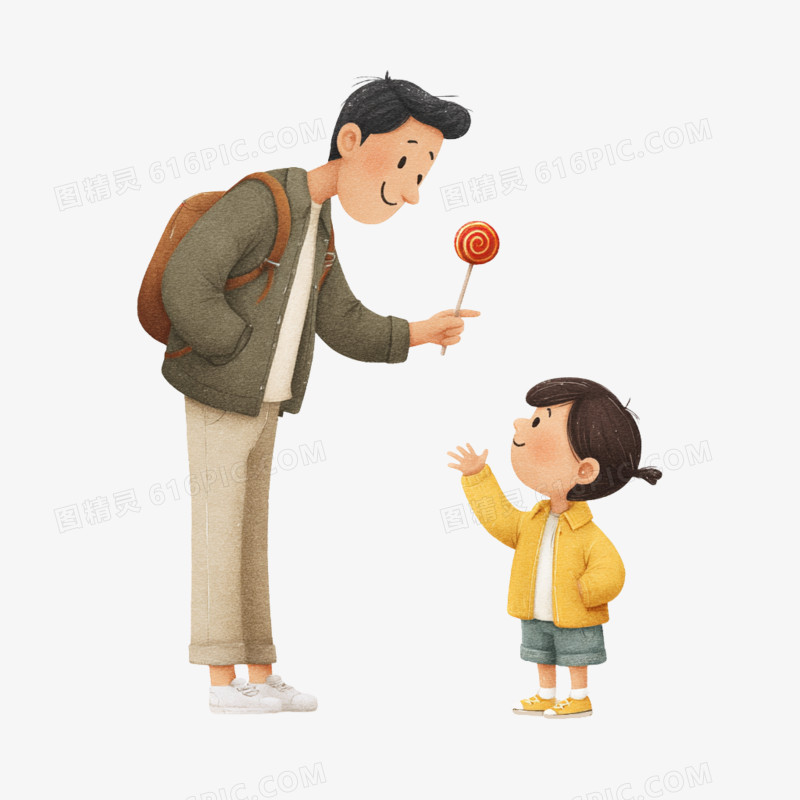 插画防范棒棒糖诱惑免抠元素