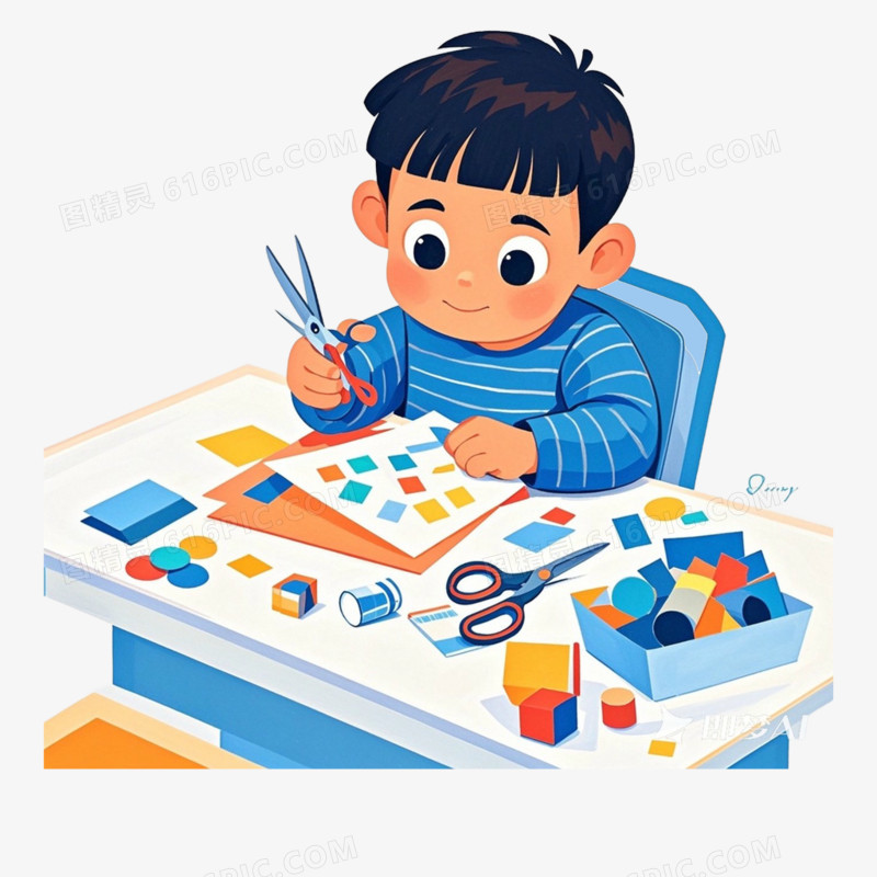 小朋友做手工免抠元素