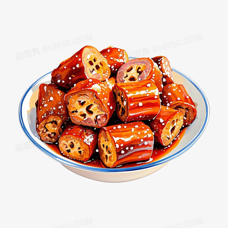 卡通插画风鸭脖美味鸭货免抠元素