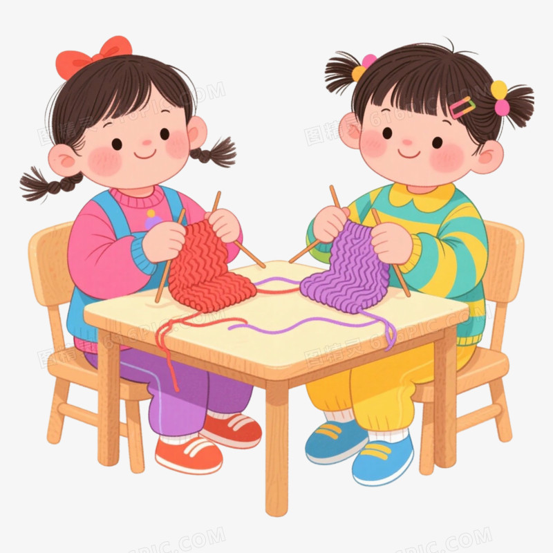 织毛衣手工劳动免抠元素