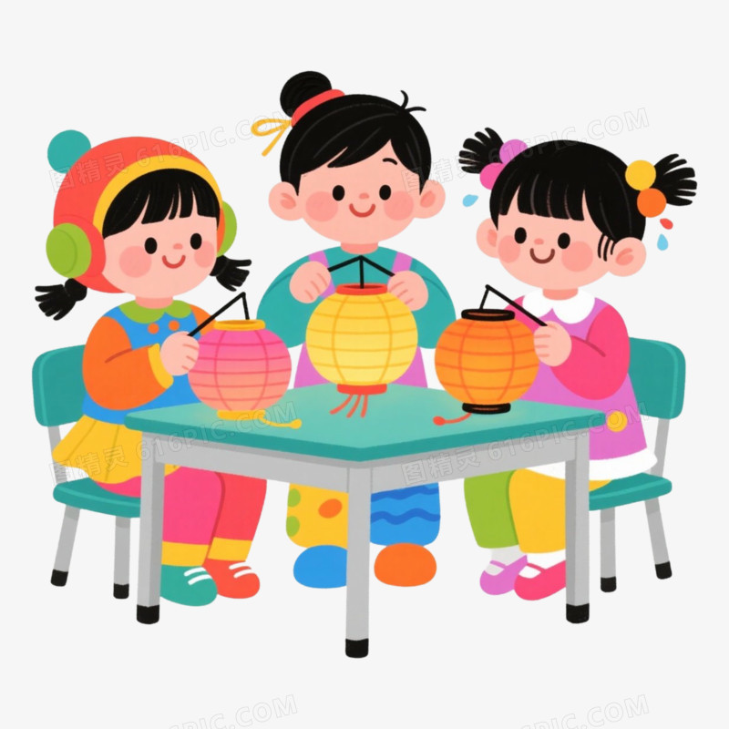 制作灯笼手工劳动免抠元素