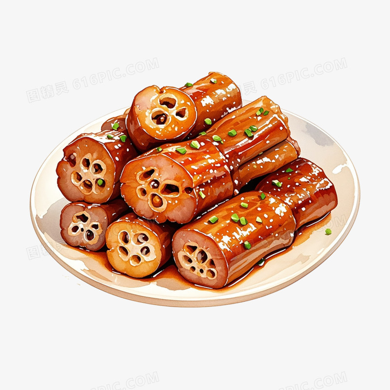 卡通插画风鸭脖美味鸭货免抠元素