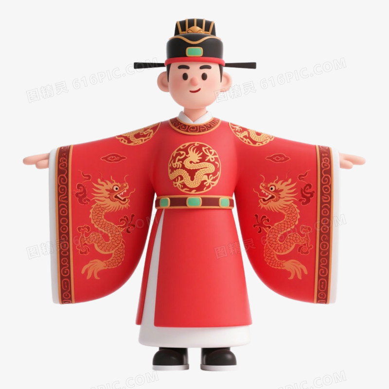 服饰正位中式状元郎免抠元素