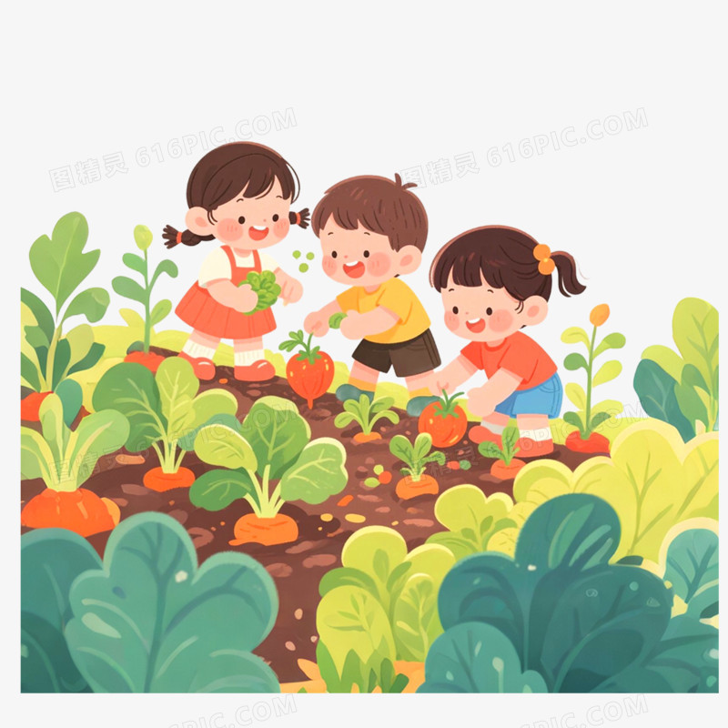 手绘插画菜园子免抠元素