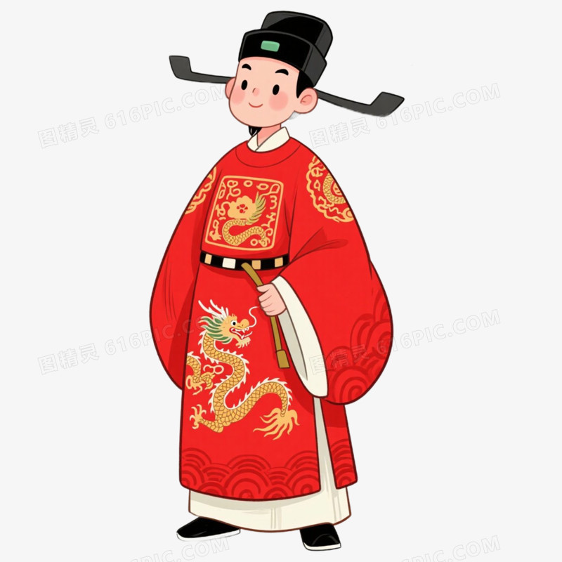 侧面中式状元郎免抠元素