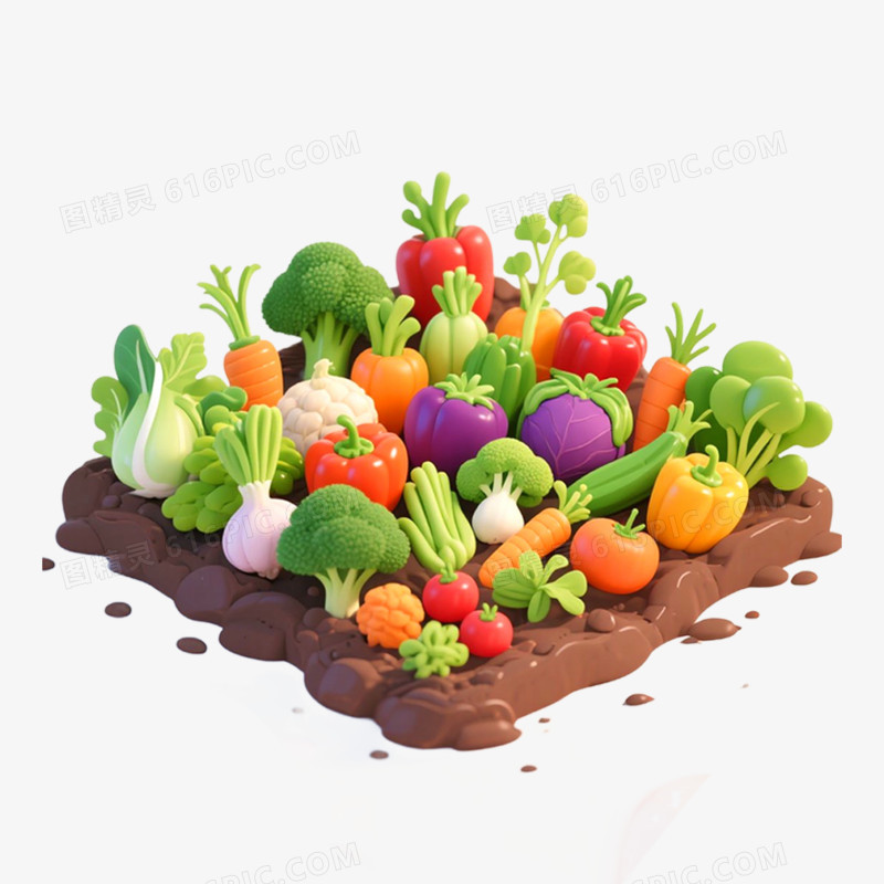 手绘插画菜园子免抠元素