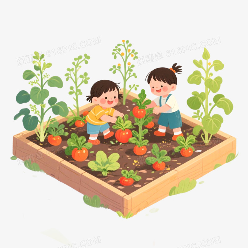 手绘插画菜园子免抠元素