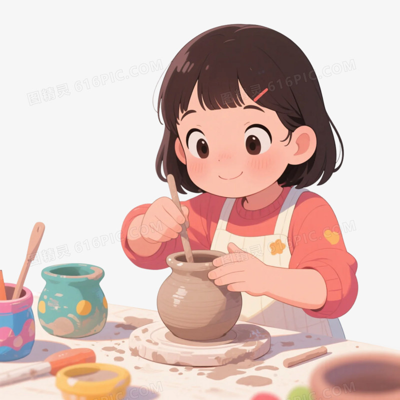 卡通插画风手工课手工活动手能力课外活动免抠元素