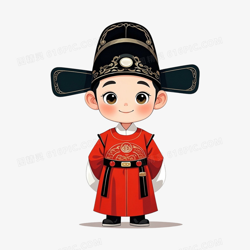 卡通手绘状元郎形象免抠元素