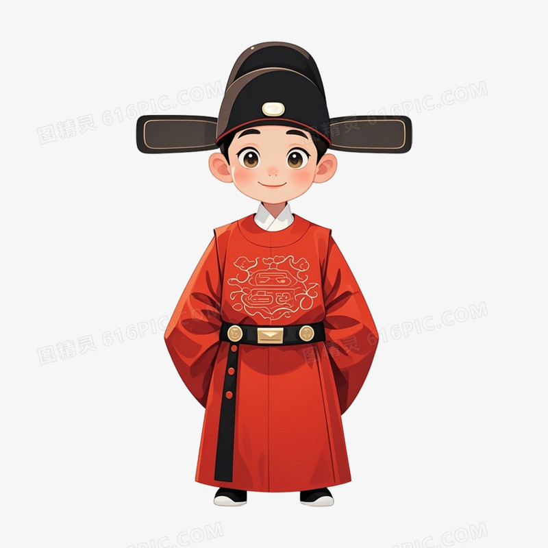 卡通手绘状元郎形象免抠元素