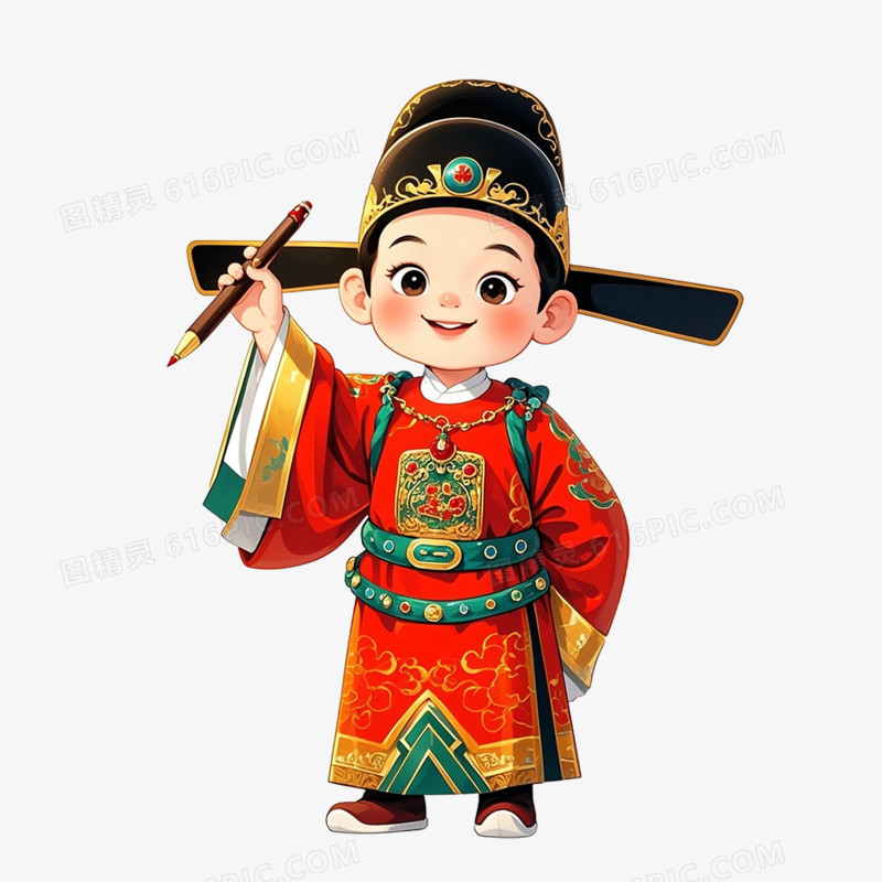 卡通手绘状元郎形象免抠元素