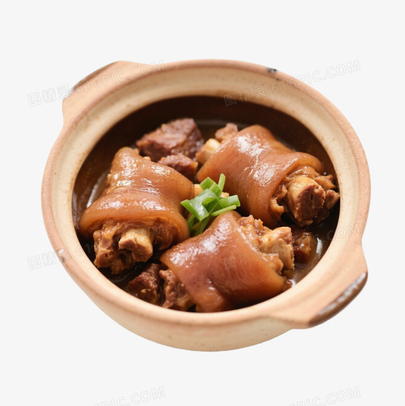 实拍猪脚美食砂锅炖猪蹄免抠元素