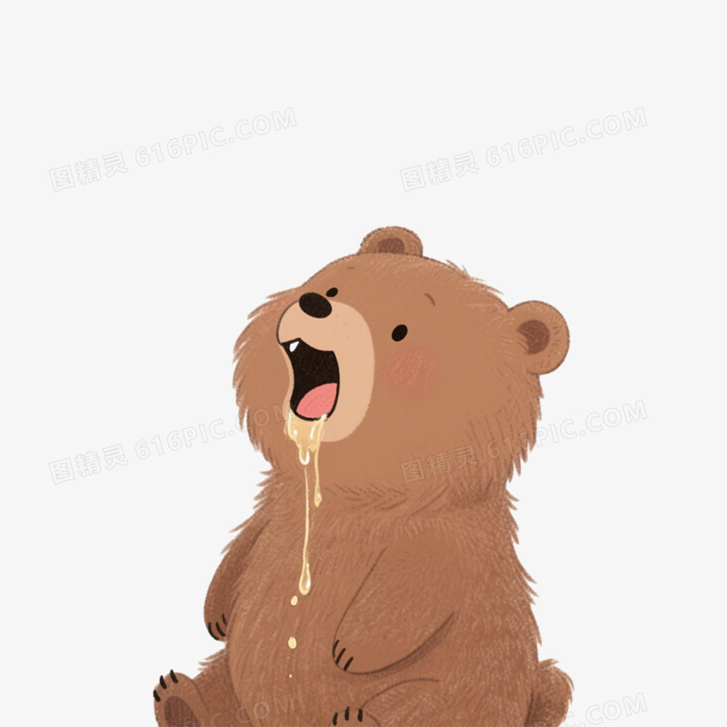 卡通插画动物流口水免抠元素