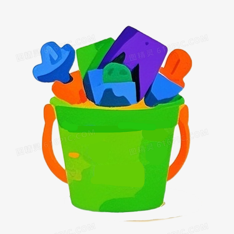 卡通插画玩沙土各种玩具免抠元素