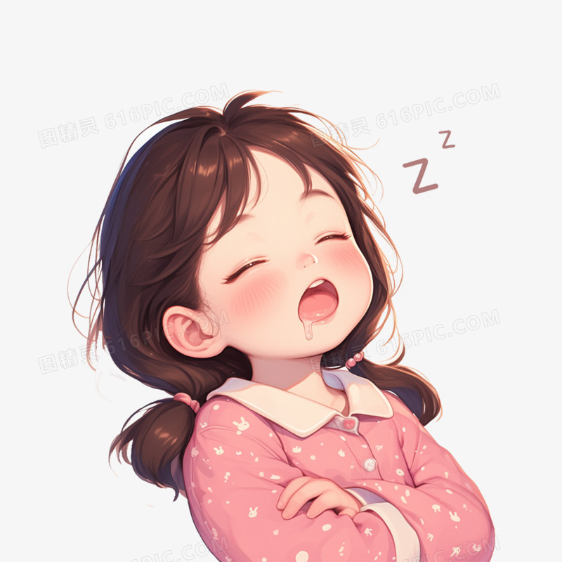 卡通插画教育绘本卡通人物流口水免抠元素