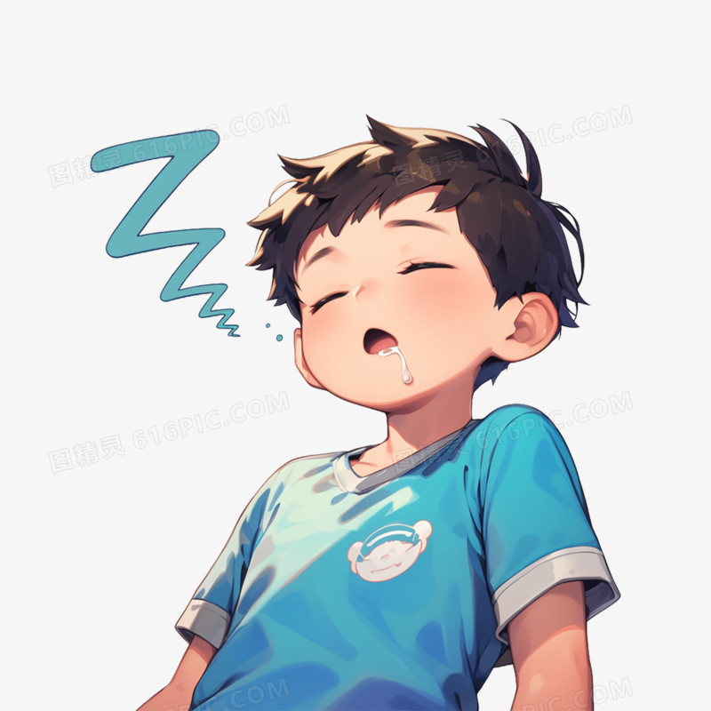卡通插画教育绘本卡通人物流口水免抠元素