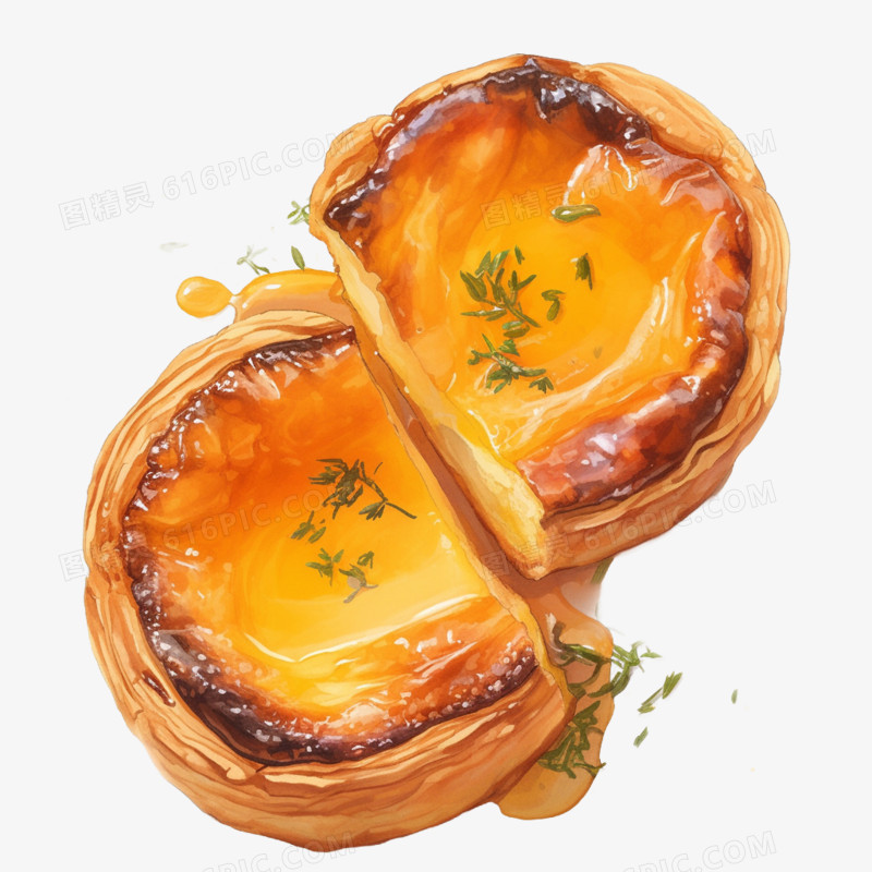 卡通快餐食物原味蛋挞免抠元素