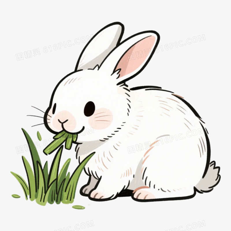 白兔食草动物免抠元素