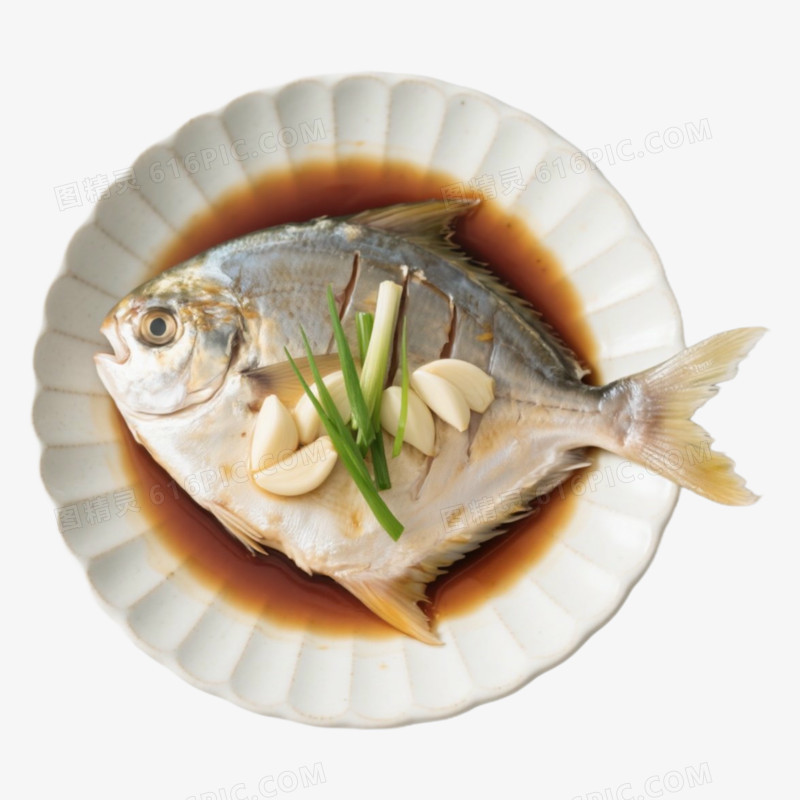 清蒸鲳鱼鱼类菜式免抠元素
