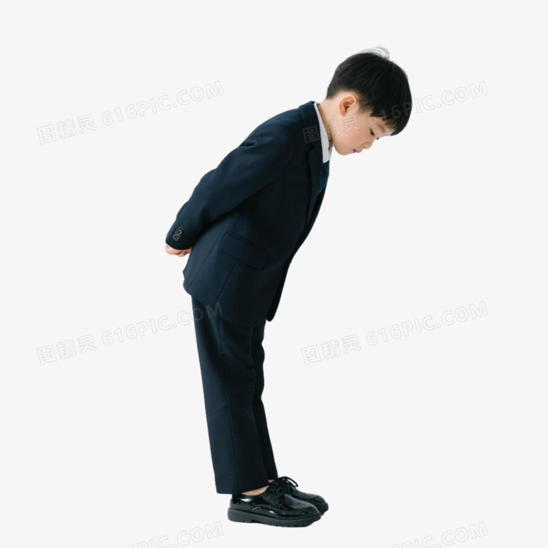 穿着正装的人物鞠躬的免抠元素