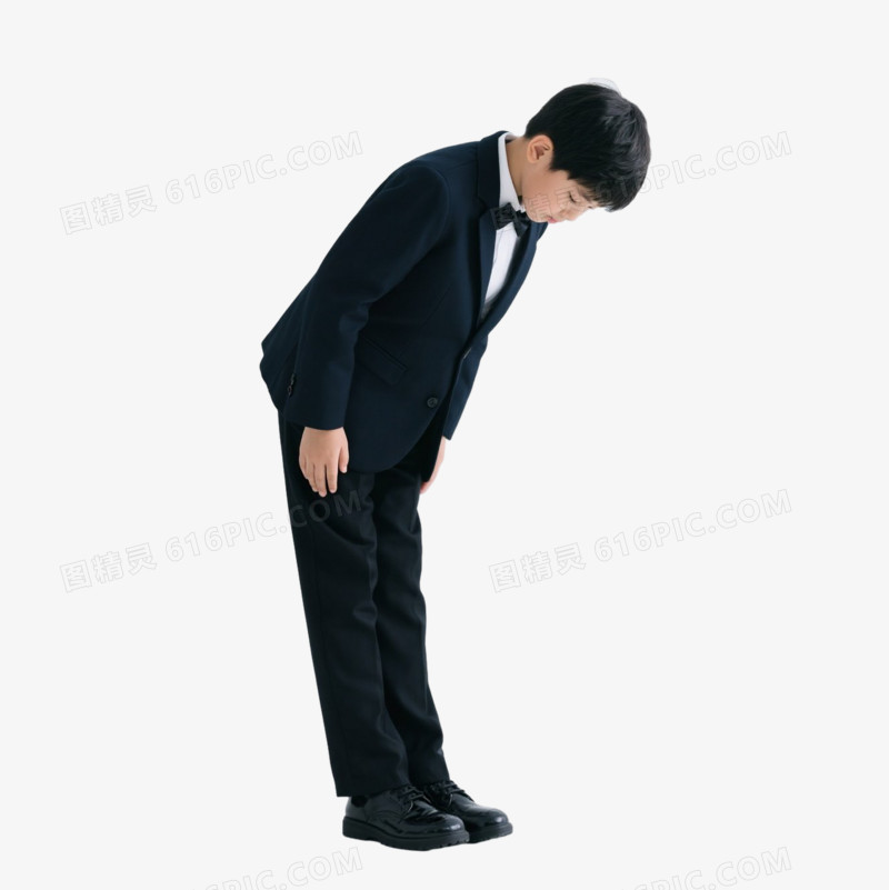 穿着正装的人物鞠躬的免抠元素