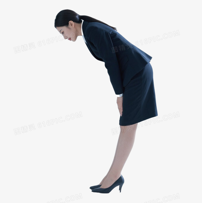 穿着正装的人物鞠躬的免抠元素