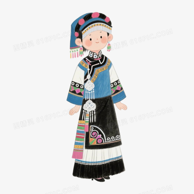 女子云南代表性服饰免抠元素