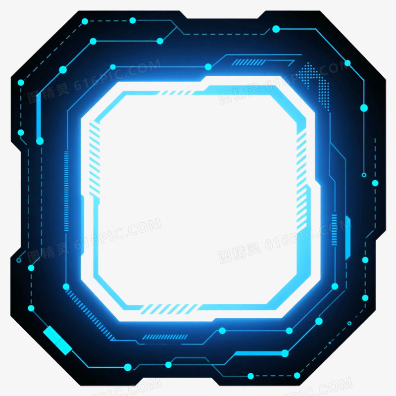 科技风格不规则图形边框免抠元素