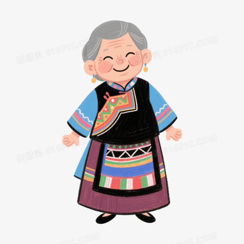 姥姥云南代表性服饰免抠元素