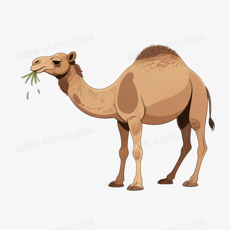 动物骆驼吃草免抠元素