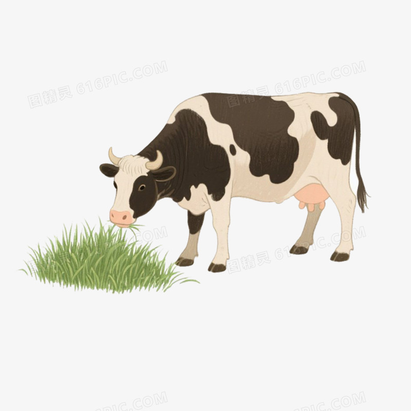 动物牛吃草免抠元素