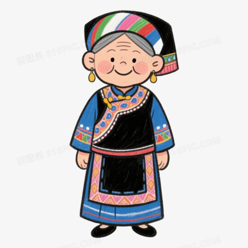 婶婶云南代表性服饰免抠元素