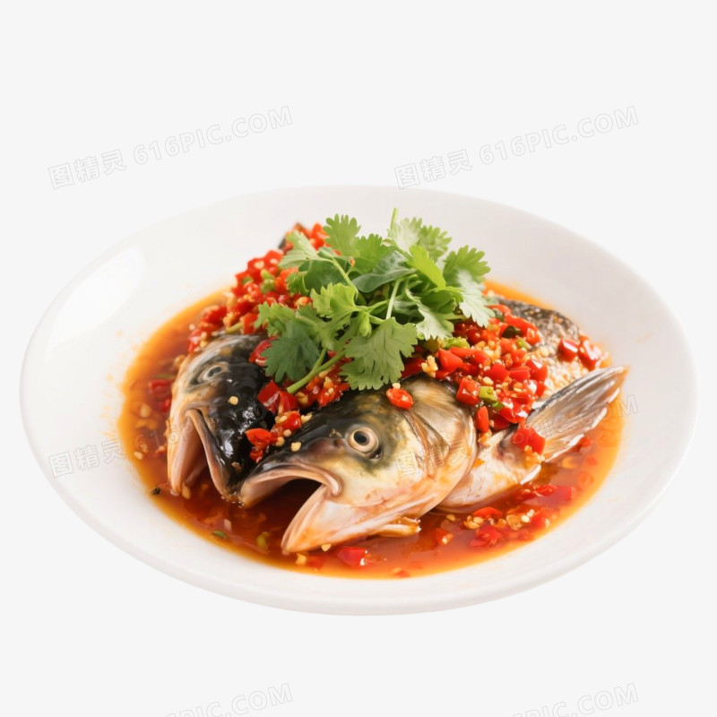 实景拍摄风格剁椒鱼头免抠元素