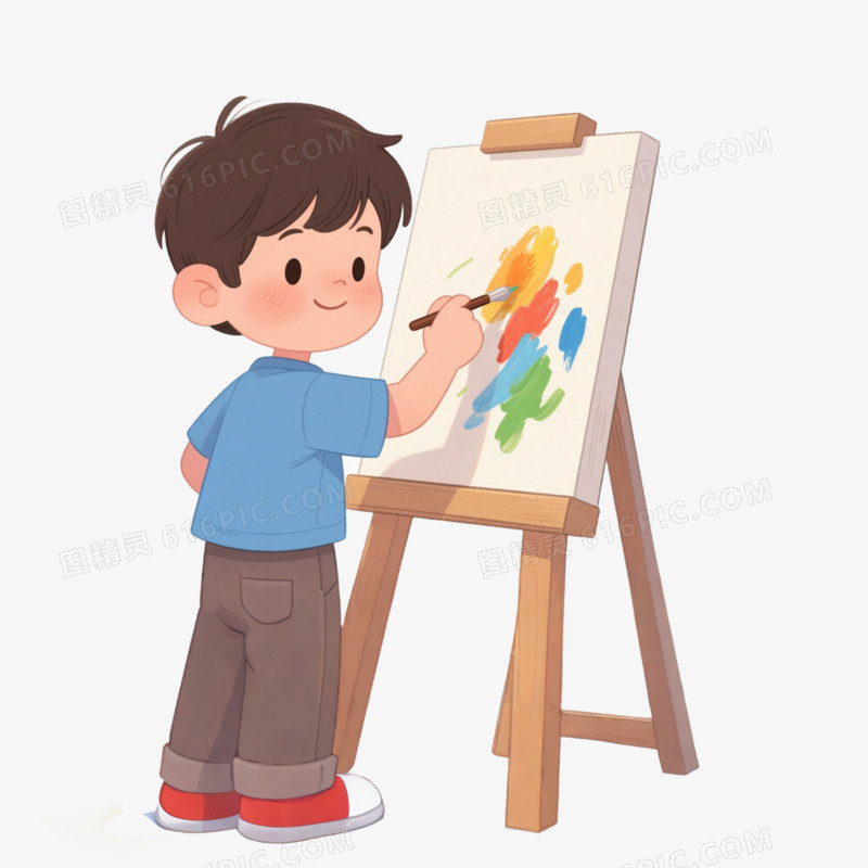 手绘卡通绘画兴趣班免抠元素