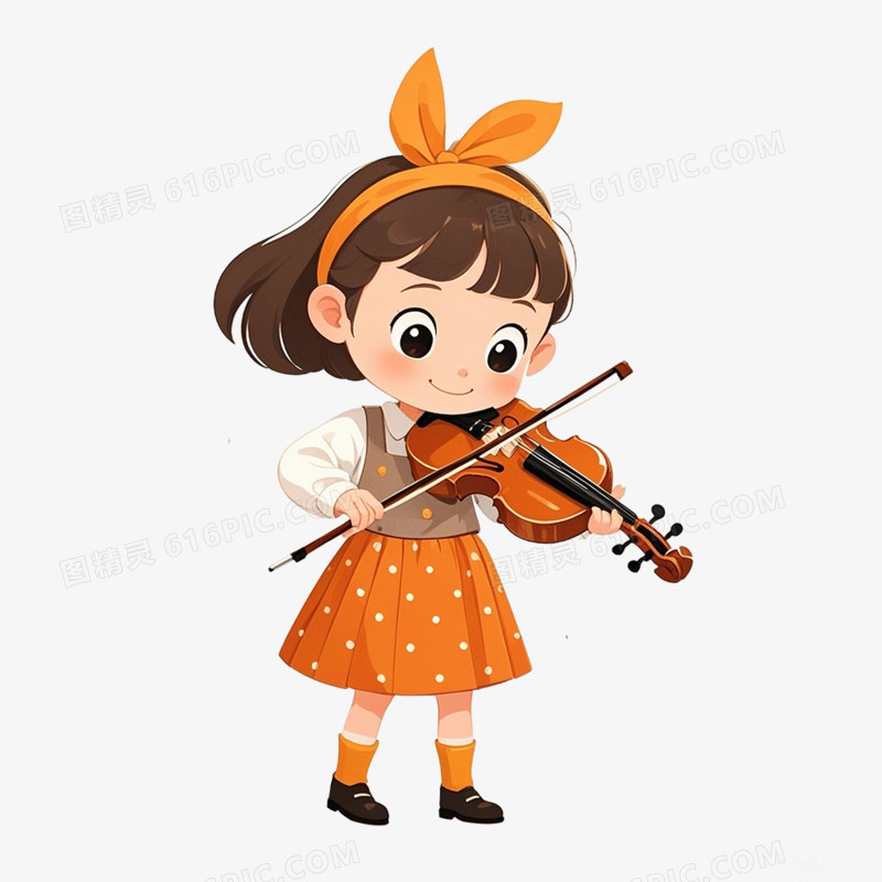 卡通手绘小提琴兴趣班免抠元素