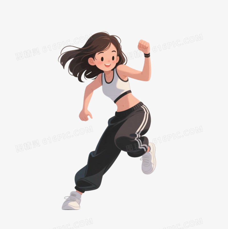 手绘卡通街舞兴趣班免抠元素