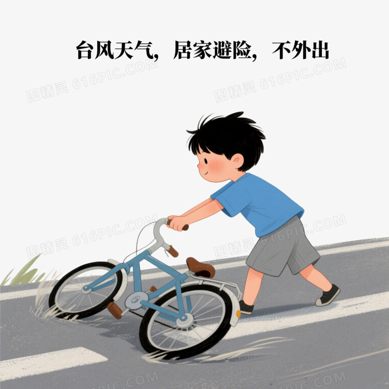 手绘卡通夏季自然灾害预防防范场景免抠元素