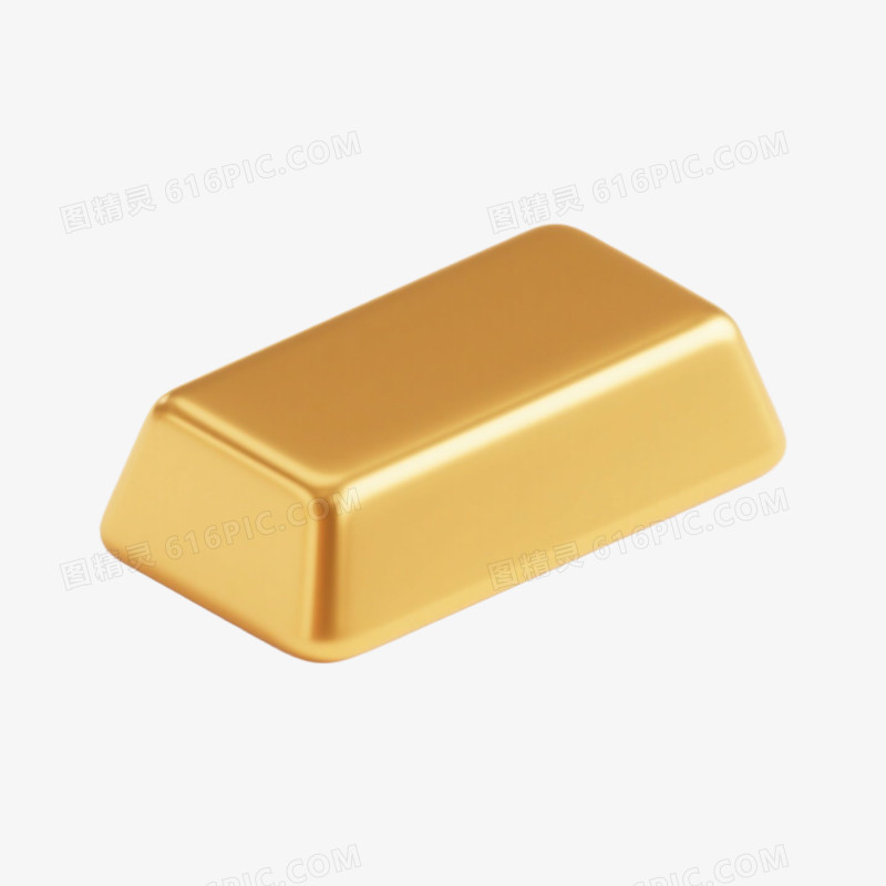 1块金砖黄金投资免抠元素
