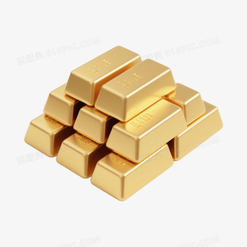 金砖一叠黄金投资免抠元素